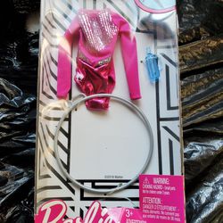 Barbie Accessories Doll Clothes Fashion Pack Pink Leotard Gymnastics Hoop Bottle