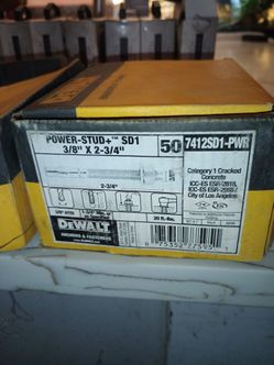 Powers Fastening Innovations 7412SD1 Power-Stud and Sd1 3/8-Inch by 2-3/4-Inch Type Carbon Steel Wedge Expansion Anchor Carbon Steel Clip, 50 Per Box