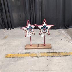 Overjoyed Boutique Patriotic Layered Decorative Star in Metal and Wood