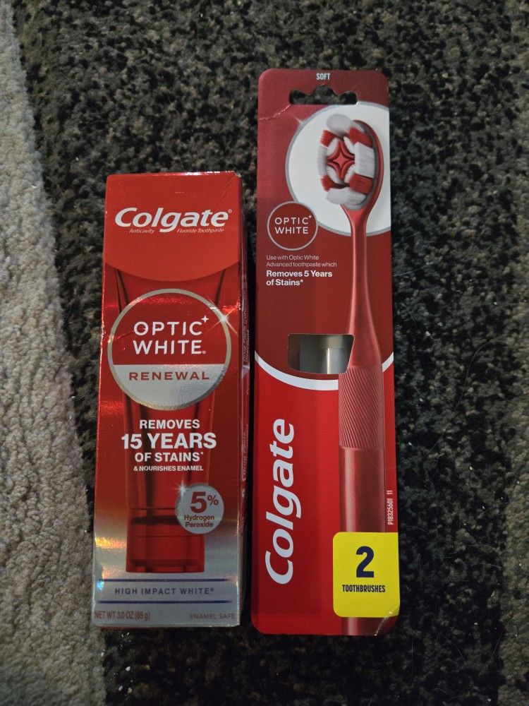 Colgate Optic White Renewal Toothpaste & Toothbrushes