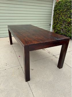 Rustic wood teak dining table