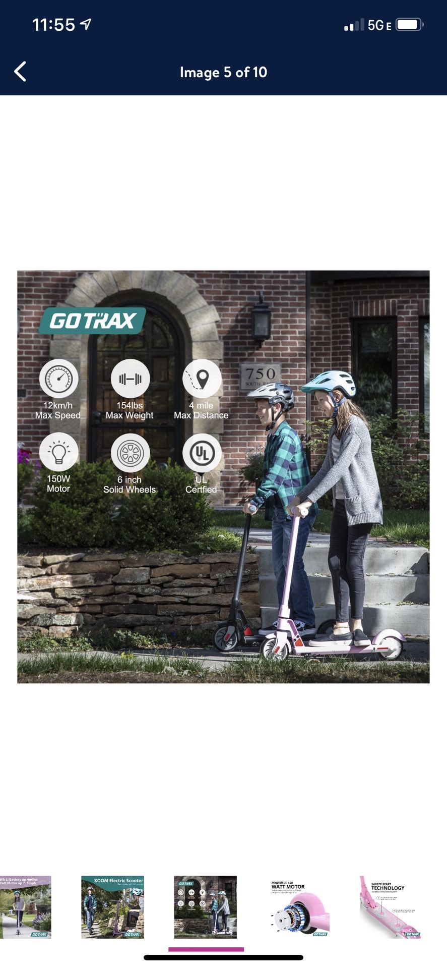 GOTRAX XOOM Electric Scooter with 6inch Wheels