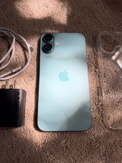 iPhone 16 Plus Teal 128GB AT&T 100% battery