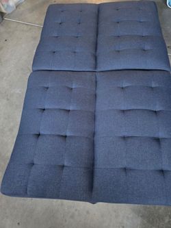 Folding Futon  Blue Upholstered