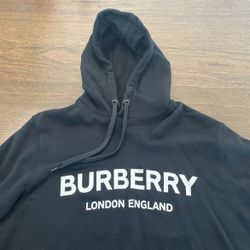 Authentic Black Burberry London England Lexstone Hoodie Hooded Sweatshirt Size L