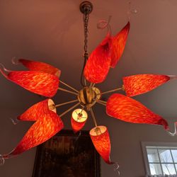 Red Glass Chandelier 