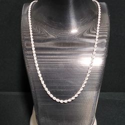 🚨 BIDDING WAR? Name Your Price! Solid 925 Silver Diamond-Cut Rope Chain - 20" 🚨