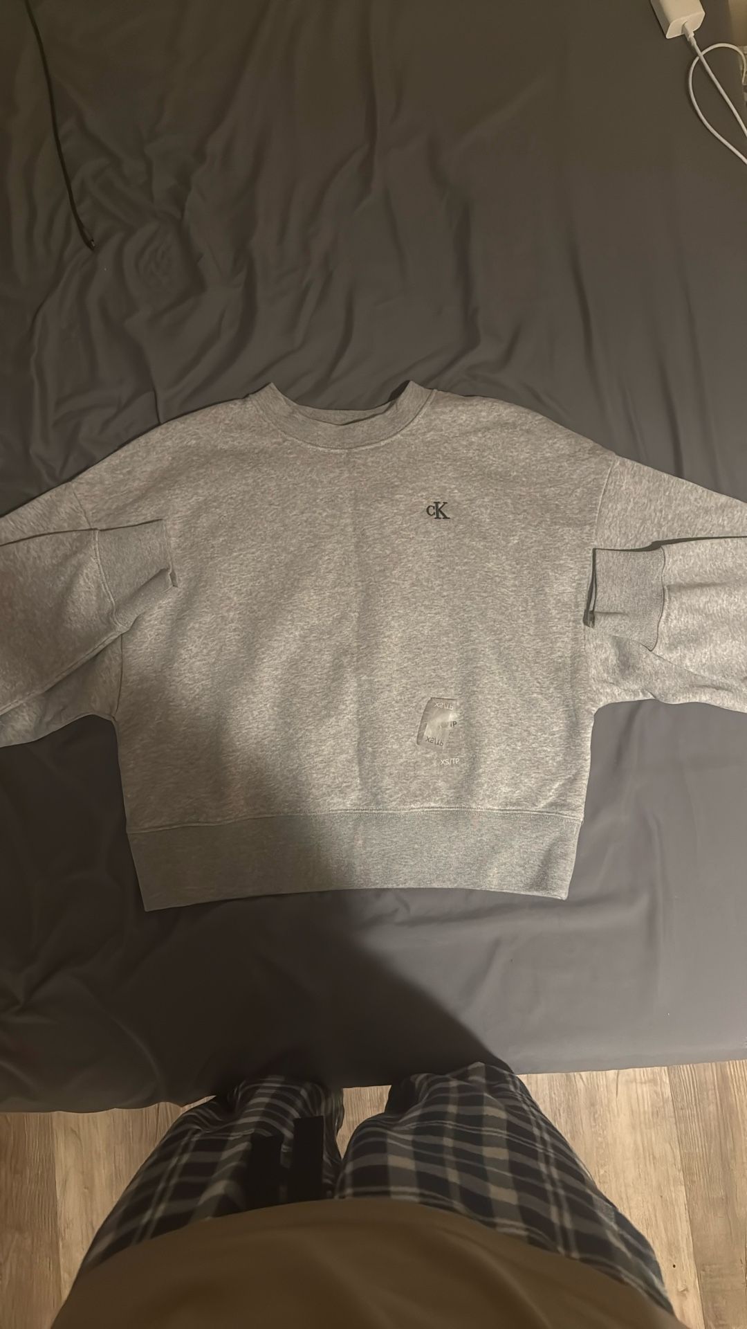 Calvin Klein Woman’s- Archive Logo Fleece Cropped Sweatshirt