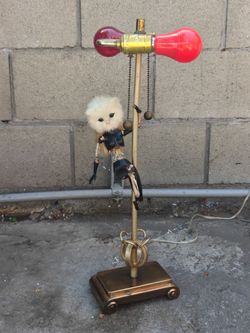 Super rare super weird vintage haunted fury stripper Barbie lamp
