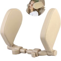 Car Headrest Pillow Road Pal Headrest Car Seat Head Neck Support Adjustable Headrest Neck Support for Kids Adults (Beige)