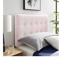 pink velvet twin headboard