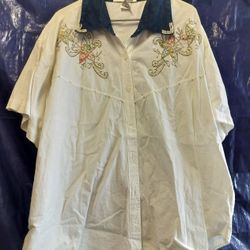 Embroidered Blouse Plus Size