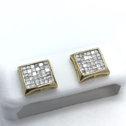 Diamond Earrings 10K Gold New 