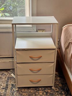 Nightstand with 3 Drawers and 2-Tier Shelf