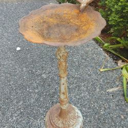 Antique Cast Iron Bird Water feeder Stand