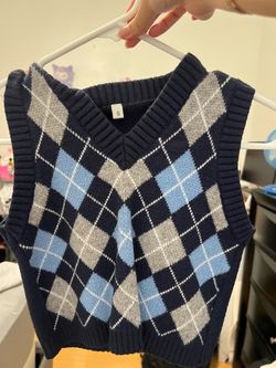 yesstyle blue plaid sweater vest