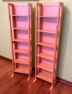Pair of Foldable Book shelves cd racks/dvd racks