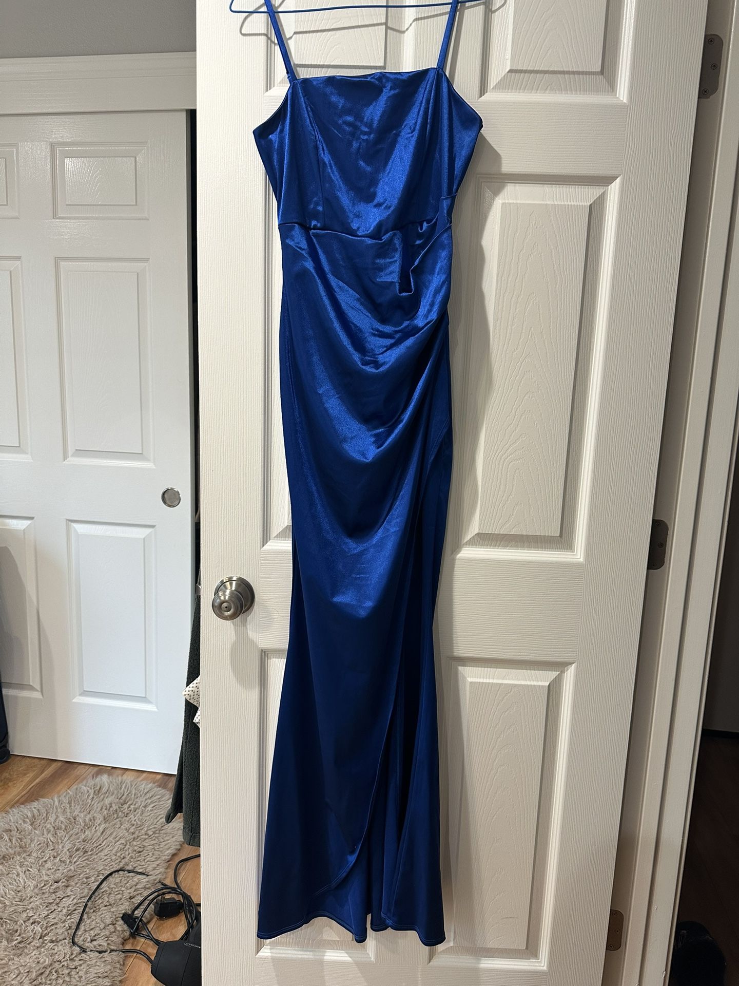 Blue Silky Long Dress