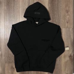 🔥 FEAR OF GOD ESSENTIALS HOODIE – BLACK (STRETCH LIMO) – SIZE S (NEW)