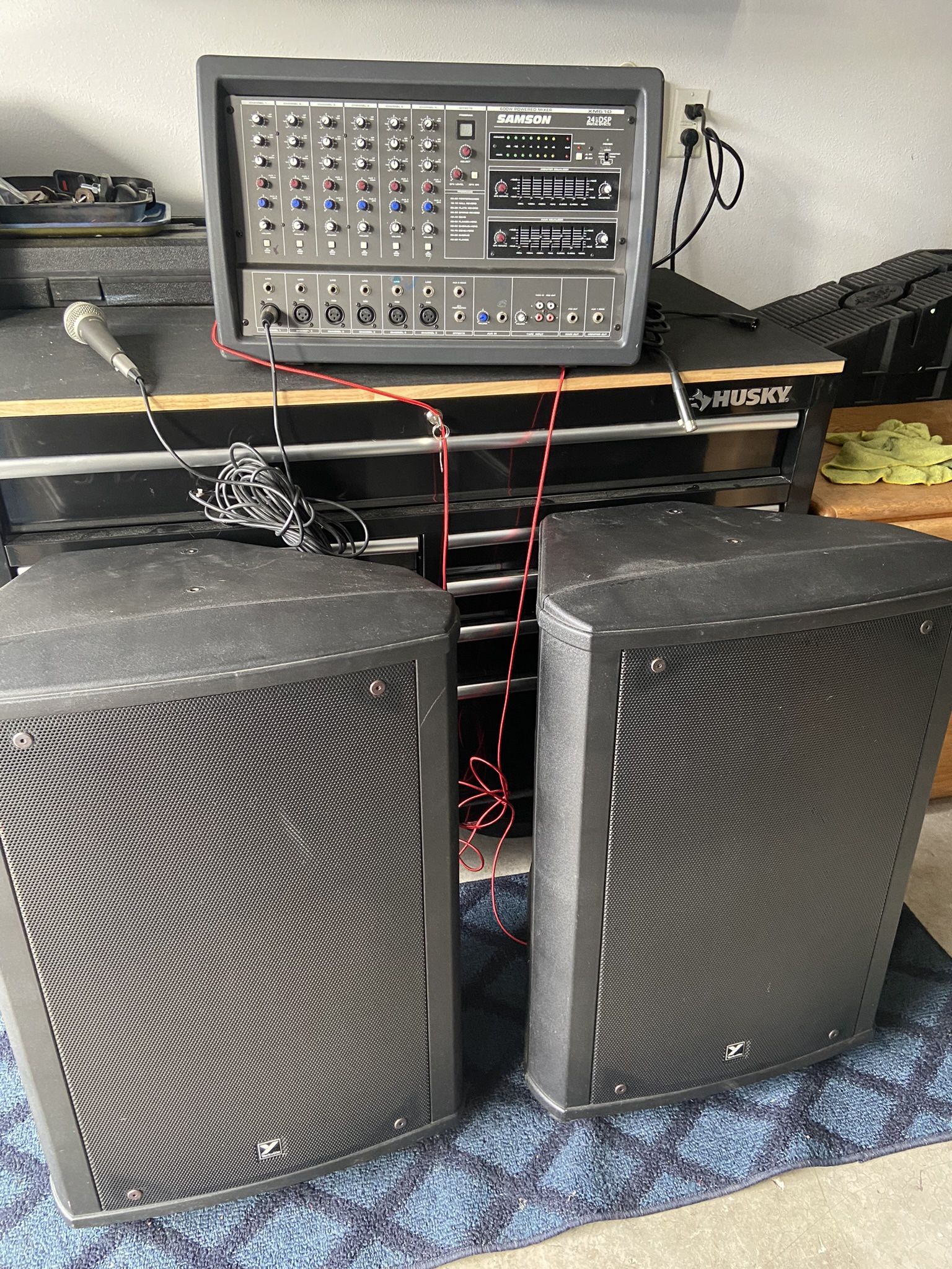 Yorkville Speakers & Samson Mixer