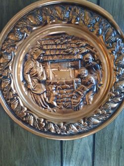 Handmade decorative copper wall plate