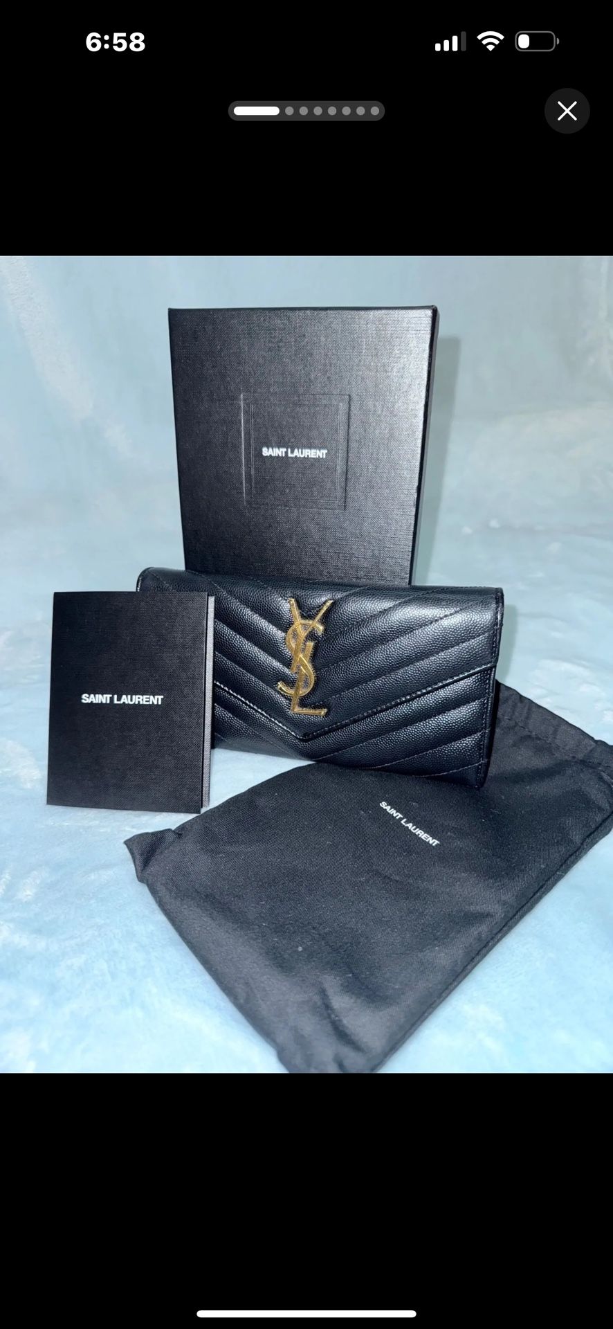 Saint Laurent Cassandre Black Wallet Flap