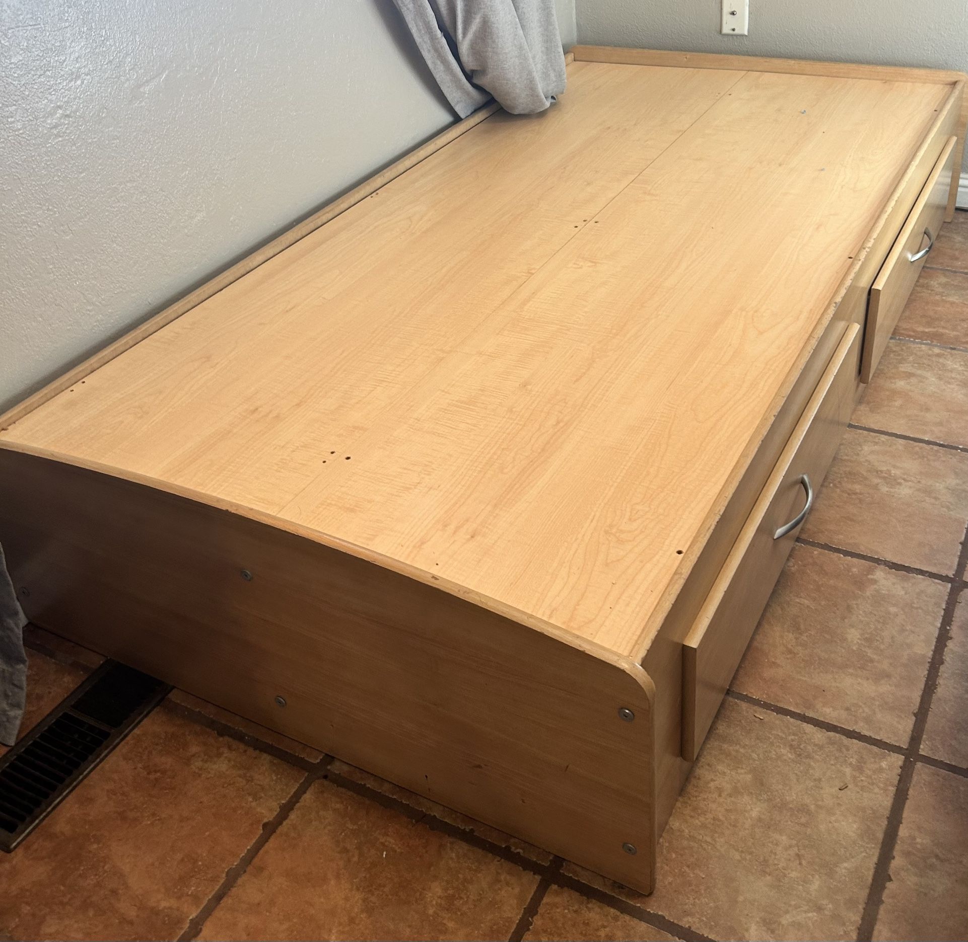 XL Twin Size Captain Real Wood Bed W/ Drawers 