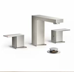 androme 8 in. Widespread Double-Handle Low-Arc Bathroom Faucet with Pop-Up Drain 3-Hole Spot Resistant Spout in Brushed Nickel