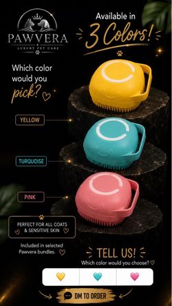 Pawvera Silicone Pet Bath & Shampoo Brush – Dogs & Cats
