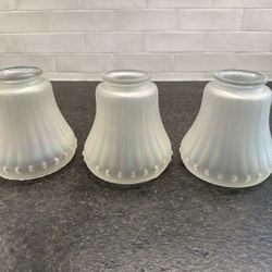 Vintage Glass Lamp Shades - Set of 3