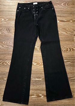 PacSun Women's Black Low Rise Bootcut Lace-Up Denim Jeans 27w Small