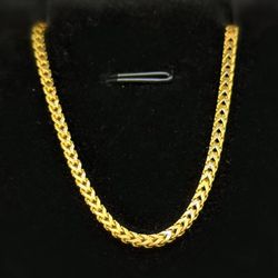 14k solid yellow gold Franco chain necklace 24” 2mm