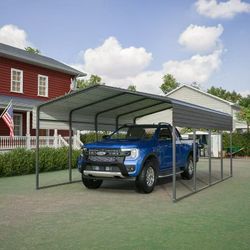 ❤️‍🔥 13 x 20 Feet Heavy Duty Metal Garage with Galvanized Steel Roof