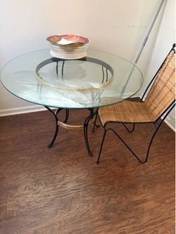 Glass Top Dining Table with 4 Chairs