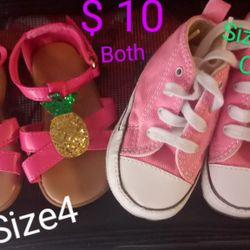 Baby/ Toddler Soft Pink Converse, Pineapple Sandals