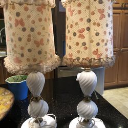 Antique Milk Glass Table Lamp perfect condition