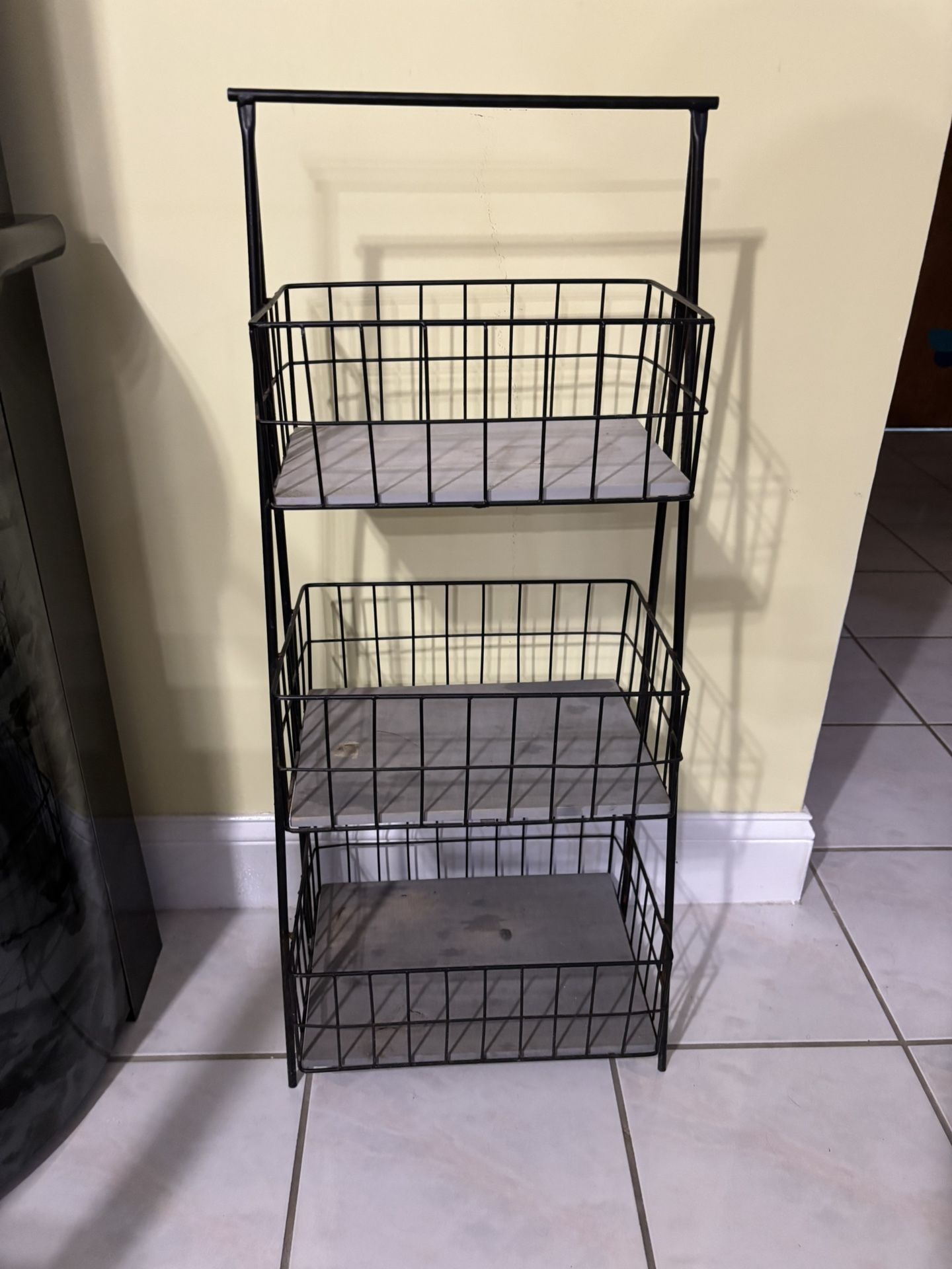 Small Metal Tiered Tapered Shelf Light rust $20