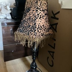 Table Lamp Animal Print vintage with Shade