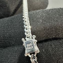 8in 4mm Miami Cuban 925 Sterling Silver Bracelet