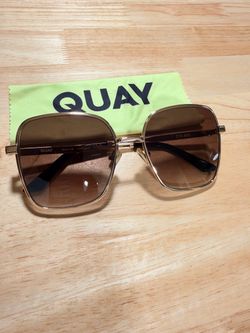 Quay 5th Ave Sunglasses Gold Brown Gradient