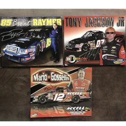 3 Nascar Drivers Autographed Advertisement Photo 8x10 Raymer-Jackson-Gosselin GC