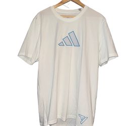 Trae 2 Tee Adidas White and Blue Tee Large