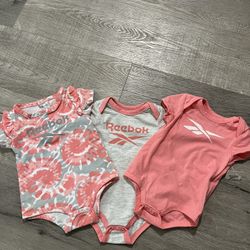 NEW Reebok Onesie Set - Girls 0-3 Months
