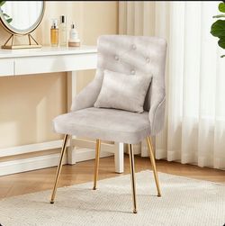 Beige Velvet Chair