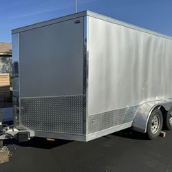 2019 Aluminum Enclosed Trailer 7x12 + v-nose Total 14 Long