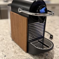 Nespresso Pixie Espresso Coffee Maker Machine In Walnut (Limited edition)