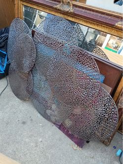 Large Round Perforated Metal Wall Art Panels