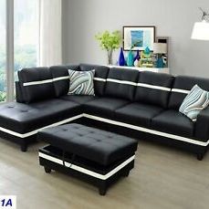 New Leather Sectional And Ottoman 