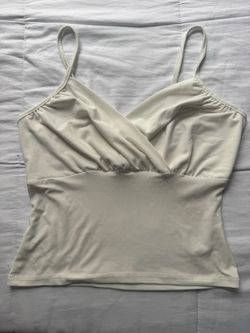 Cream Wrap Crop Cami Top