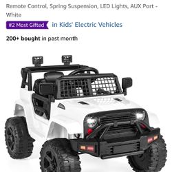 Best Choice Products 12V Kids Ride On Truck Car w/Parent Remote Control, Spring Suspension, LED Lights, AUX Port - White